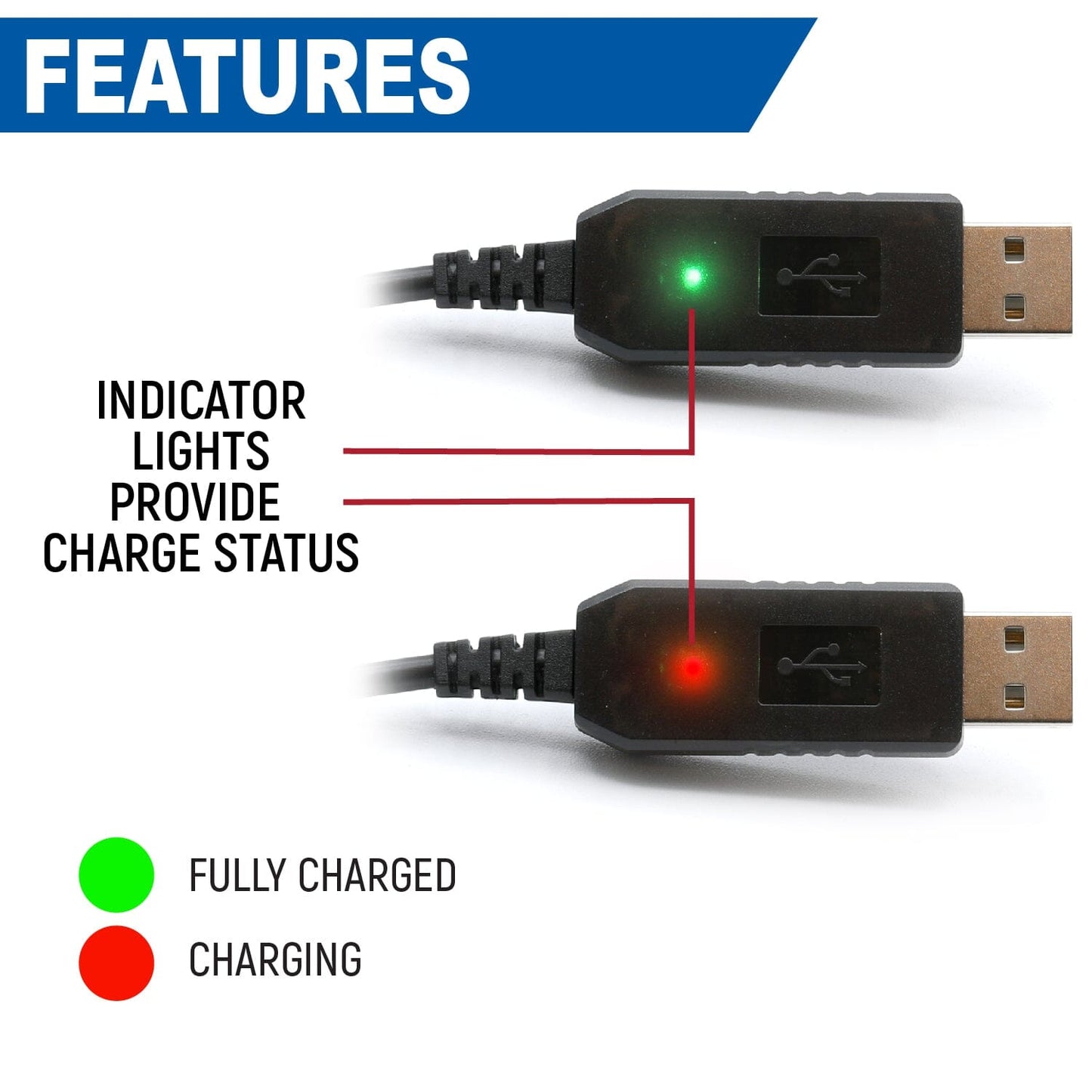 Rugged Radios USB Charging Cable for R1 - V3 - GMR2 and GMR2 PLUS Handheld Radios