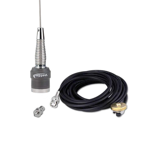VHF External Antenna Kit for Handheld Radios (VHF 144 - 174 MHz) - Rugged R1 / RDHX / RDH16 / ABH7 BNC Adapter