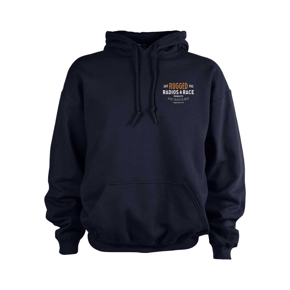 Rugged Radios VINTAGE RACE Pullover Hoodie - Navy Blue - XXXL