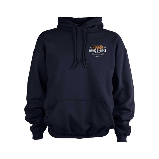 Rugged Radios VINTAGE RACE Pullover Hoodie - Navy Blue - Extra Large