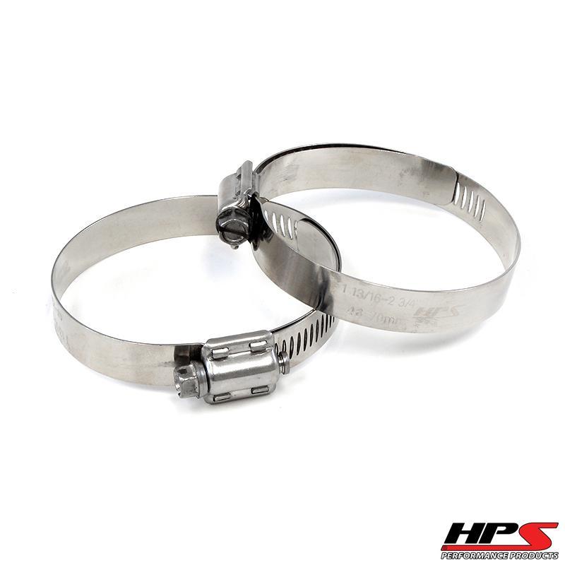 HPS Performance Products HPS Stainless Steel Worm Gear Liner Hose Clamp SAE 64 2pc Pack 3-9/16" - 4-1/2" (91mm-114mm)