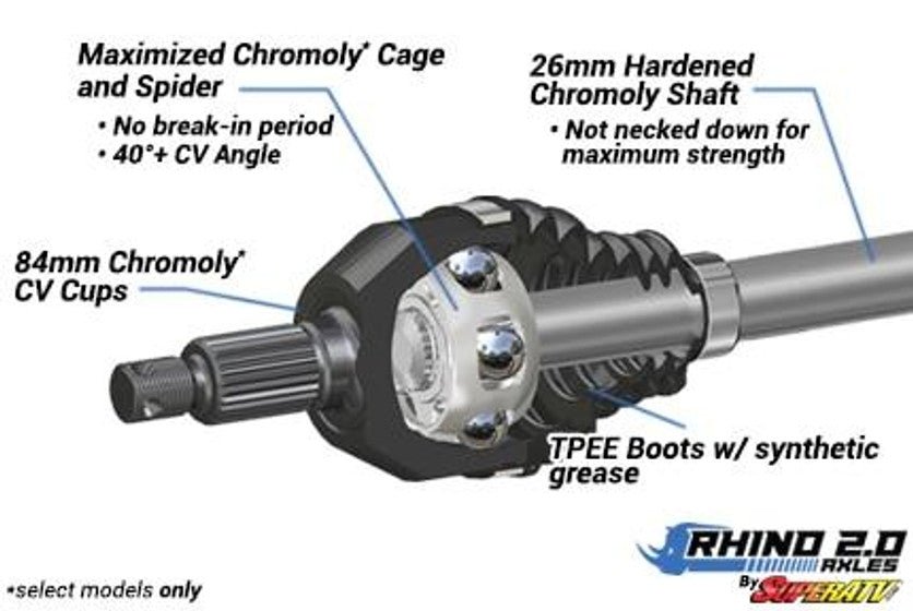 Rhino 2.0 Heavy Duty Axle for Honda Talon X