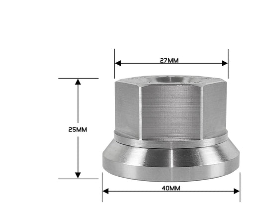 Perfectly Tight 27mm Hex Swivel Flat Seat Open Lug Nut 5/8-18 x 25mm - Stainless Steel - 1 Piece